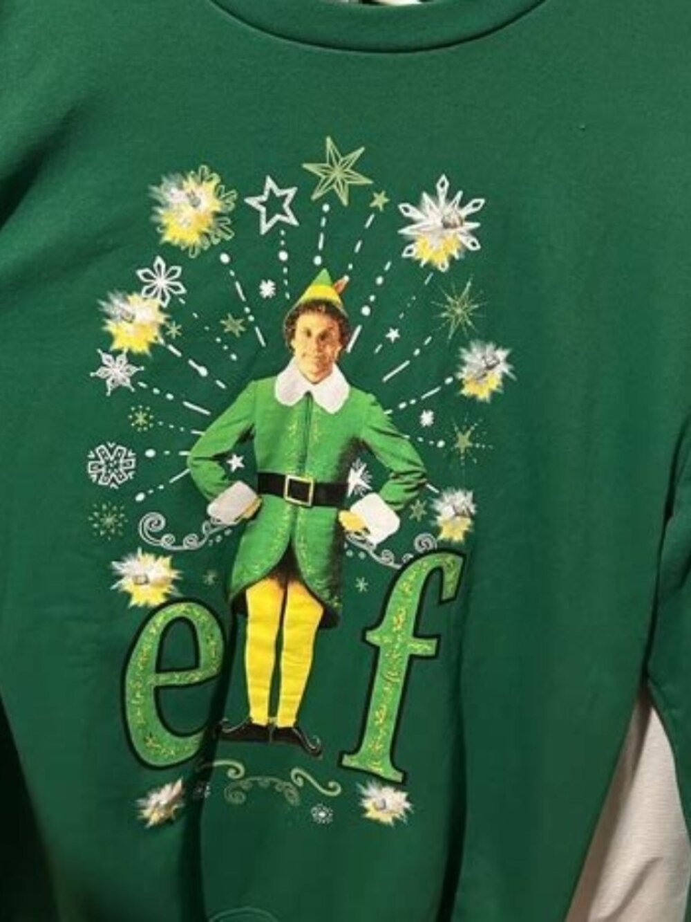 ELF Green Cotton Long Sleeve Holiday Sweatshirt 2XL like new